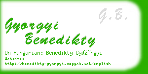 gyorgyi benedikty business card